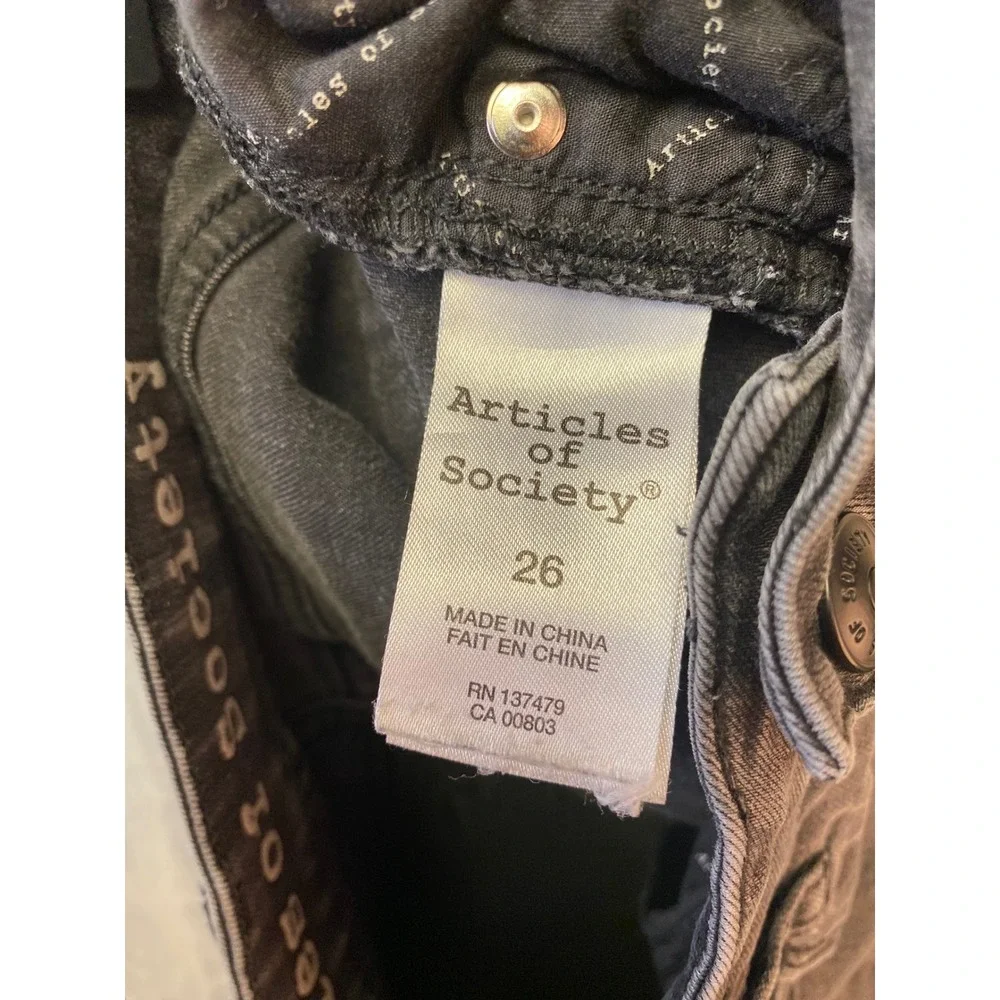 Articles of Society Heather Distressed Skinny Jeans Faded Black Size 26